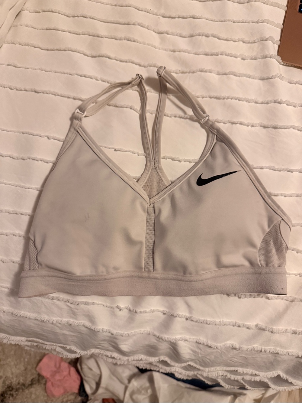 Nike Women’s White Padded Sports Bra - Supportive Racerback